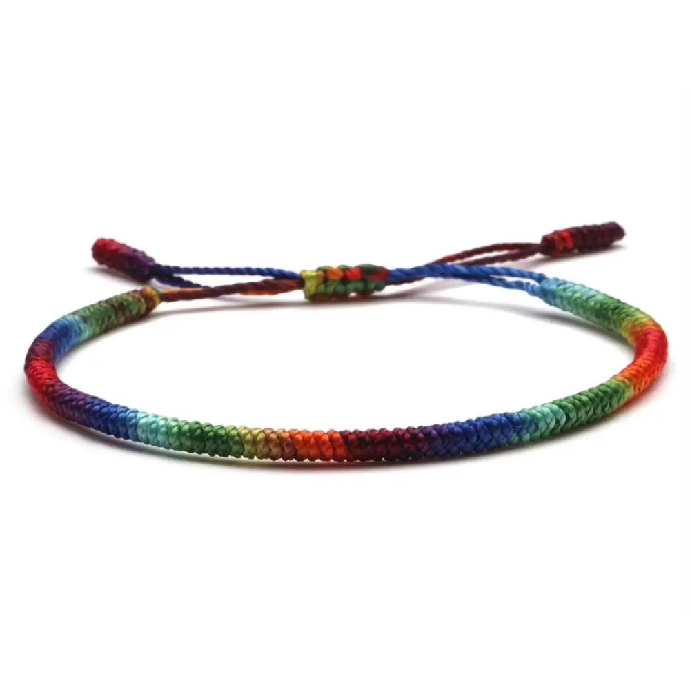 Браслет веревочный градиентный для мужчин и женщин тибетский буддийский браслет
