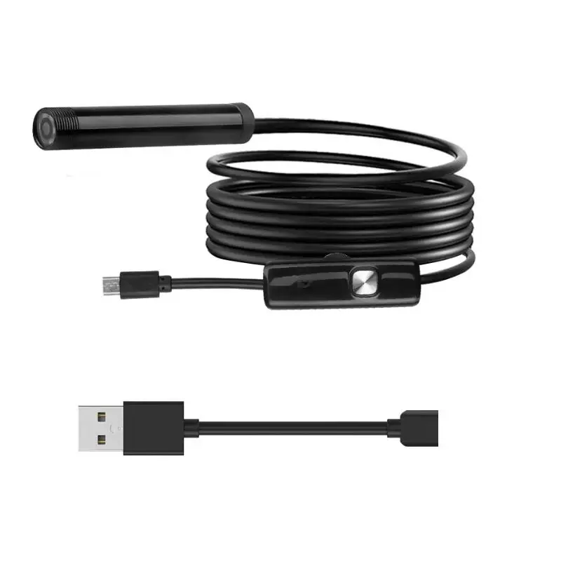 7mm Endoscope Camera Flexible IP67 Waterproof Micro USB 6 LED Endoscopic Inspection for Android | Безопасность и защита