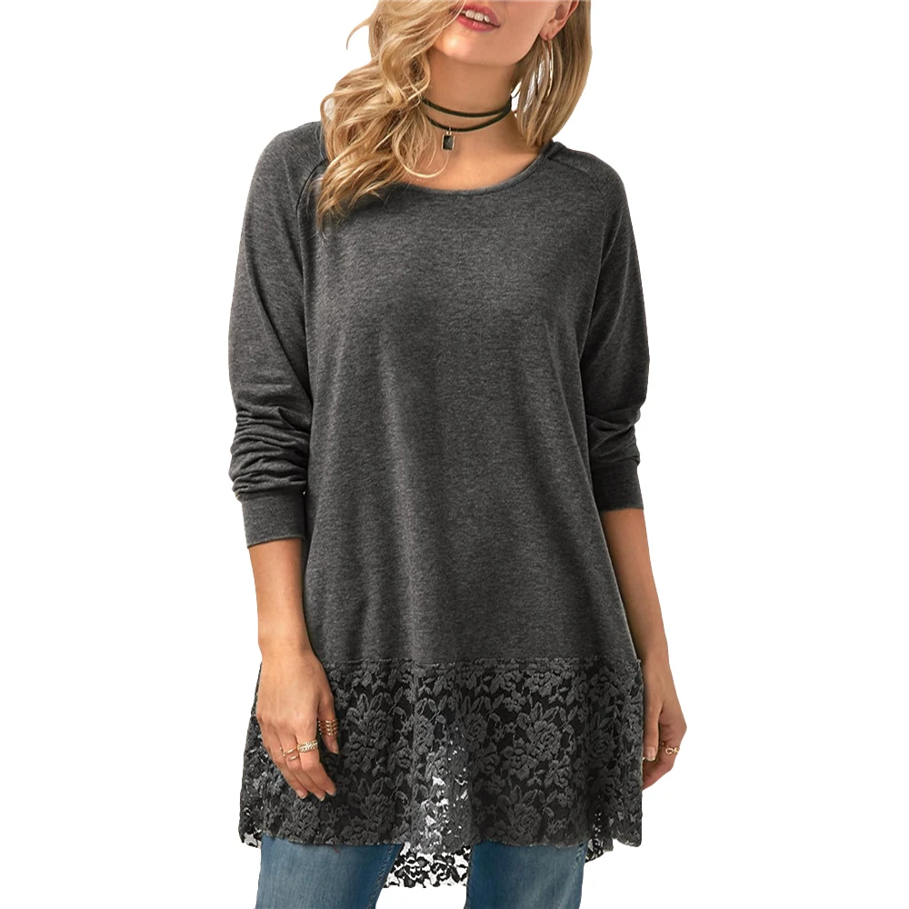 Wipalo Свободная туника с кружевами и капюшоном футболка кружевным цветочным