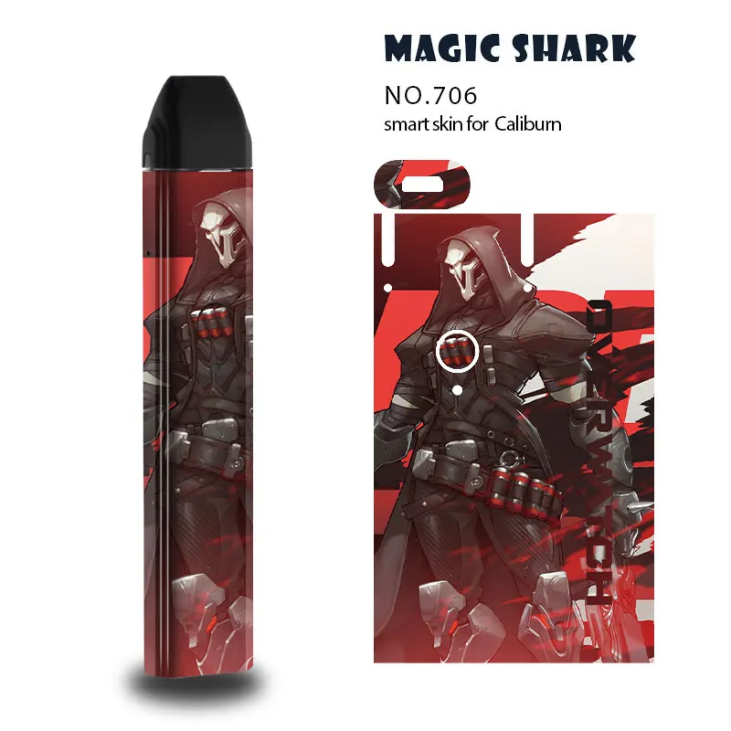 Magic Shark God of War череп Джокер Final Fantasy ПВХ чехол для Caliburn кожи наклейка Uwell