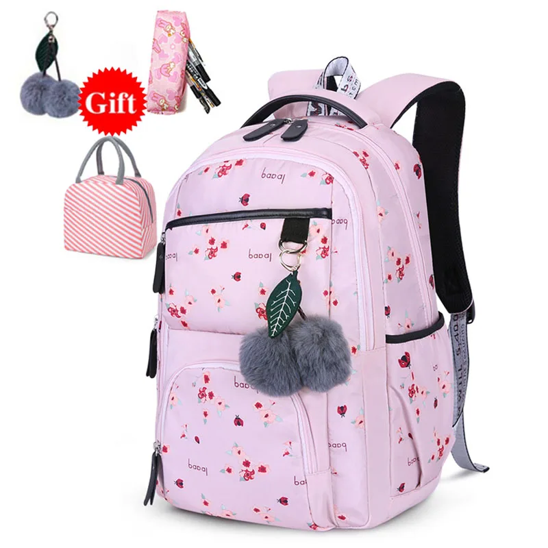 Легкий Рюкзак для подростков для девочек, школьный ранец для учеников, детские сумки для начальной школы с цветочным принтом