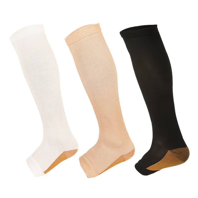 

Men Women Socks Warm Solid Compression Stockings Open Toe Knee High Stockings Support Socks For Men And Women