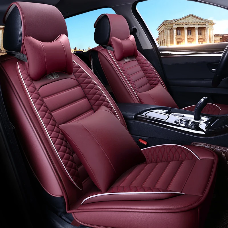 Полностью Покрытые эко кожаные чехлы для автомобильных сидений из искусственной