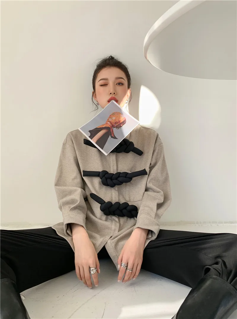 

2021 New Women Retro French Twist Lapel Long Sleeve Tops Shirt Female Fashion Loose Casual Blouse Cardigan Spring Autumn