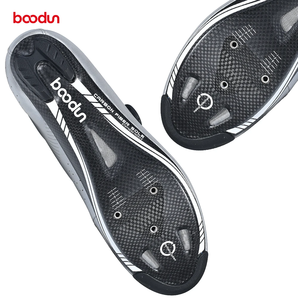 

BOODUN carbon fiber Road Reflective cycling shoes self-locking outdoor sapatilha ciclismo bike pedals ultralight cycle sneakers