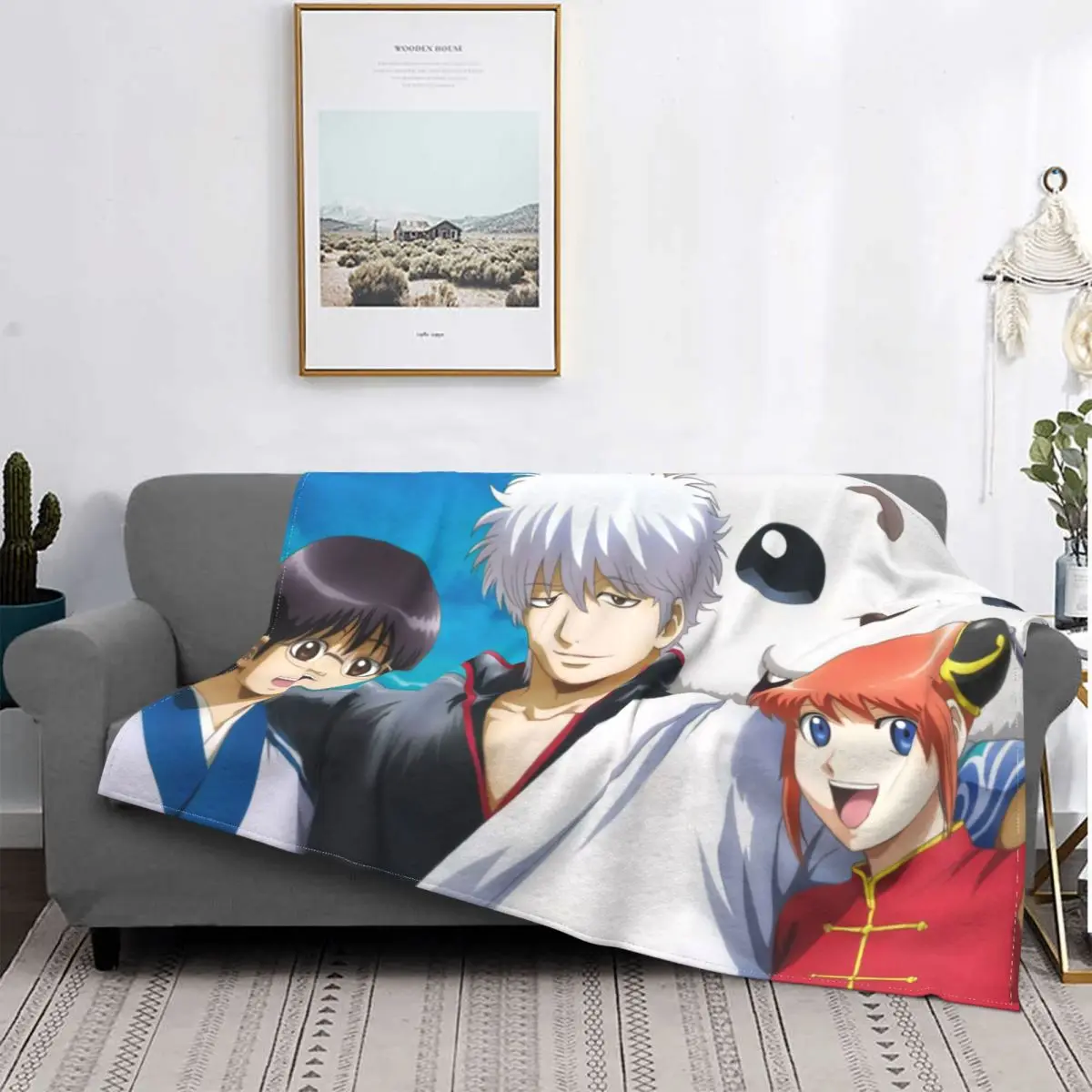 

Одеяло для экшн-комиксов Gintama Sakata Gintoki, Фланелевое теплое постельное белье для друзей на весну и осень
