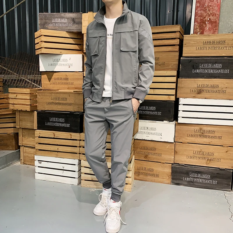 Комплект спортивной одежды для мужчин модная повседневная куртка с принтом и