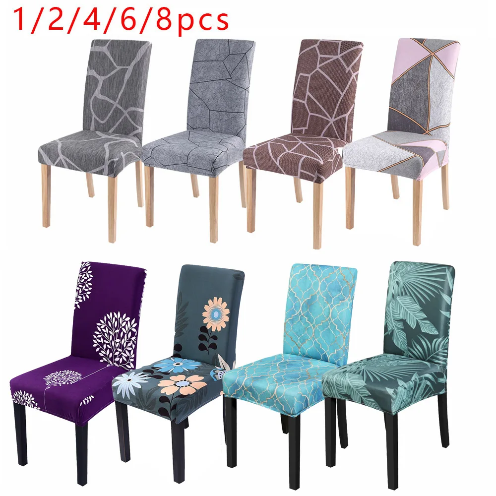 1/2/4/6 шт. Универсальный Рождественский чехол для кресла спандекс чехлы на стулья