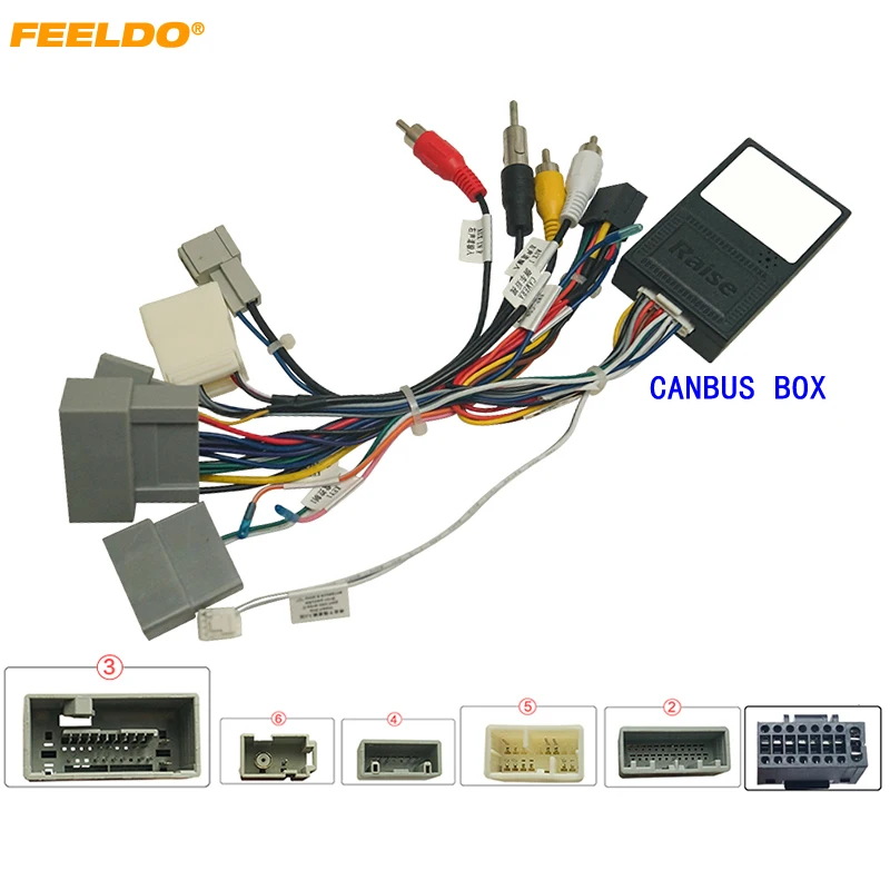 FEELDO Car 16pin Audio Wiring With 360 Wiring Harness With Canbus BOX For Honda CRV 12-13 Stereo Installation Wire Adapter