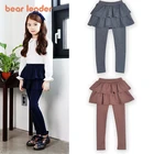Bear Leaderлеггинсы для девочек весенне-осенние штаны в Корейском стиле детские штаны с юбкой однотонные брюки удобные эластичные леггинсы