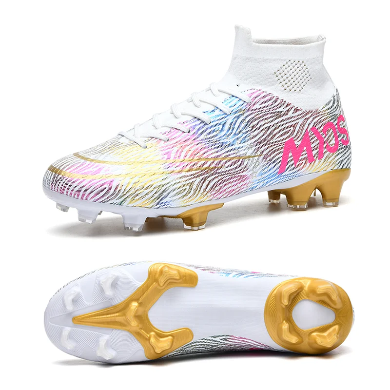

Men Soccer Shoes Adult Kids TF/FG High Ankle Football Boots Cleats Grass Training Sport Footwear 2021 Trend Men's Sneakers 35-45