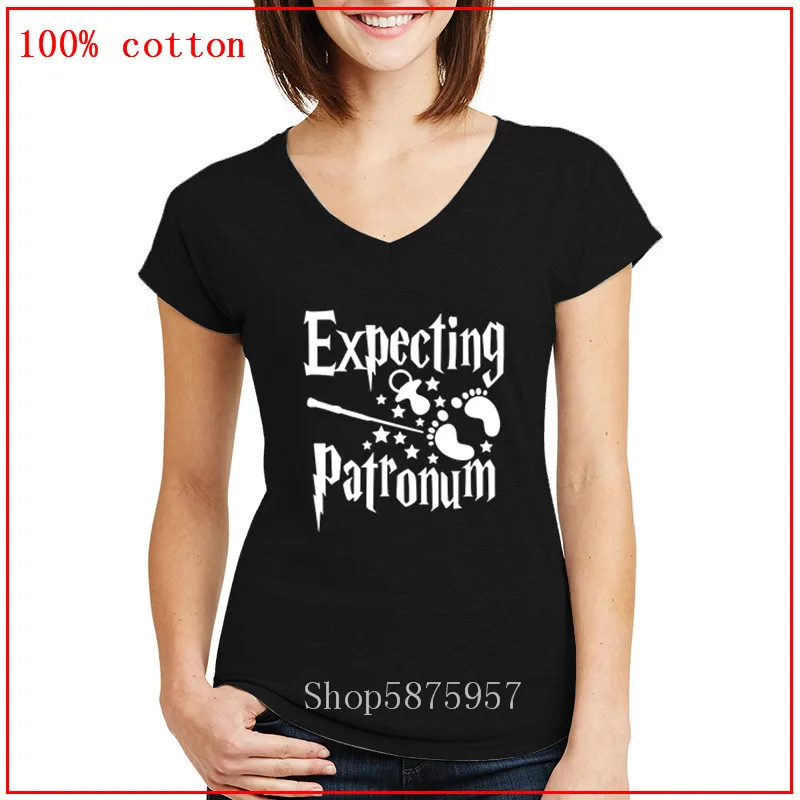 Тонкая женская футболка Гарри ожидания патрона Поттера с короткими рукавами и