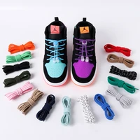 1 pair childrens shoelaces elastic snap locking round shoe laces without ties fixed artifact lazy shoelace unisex 26 colors