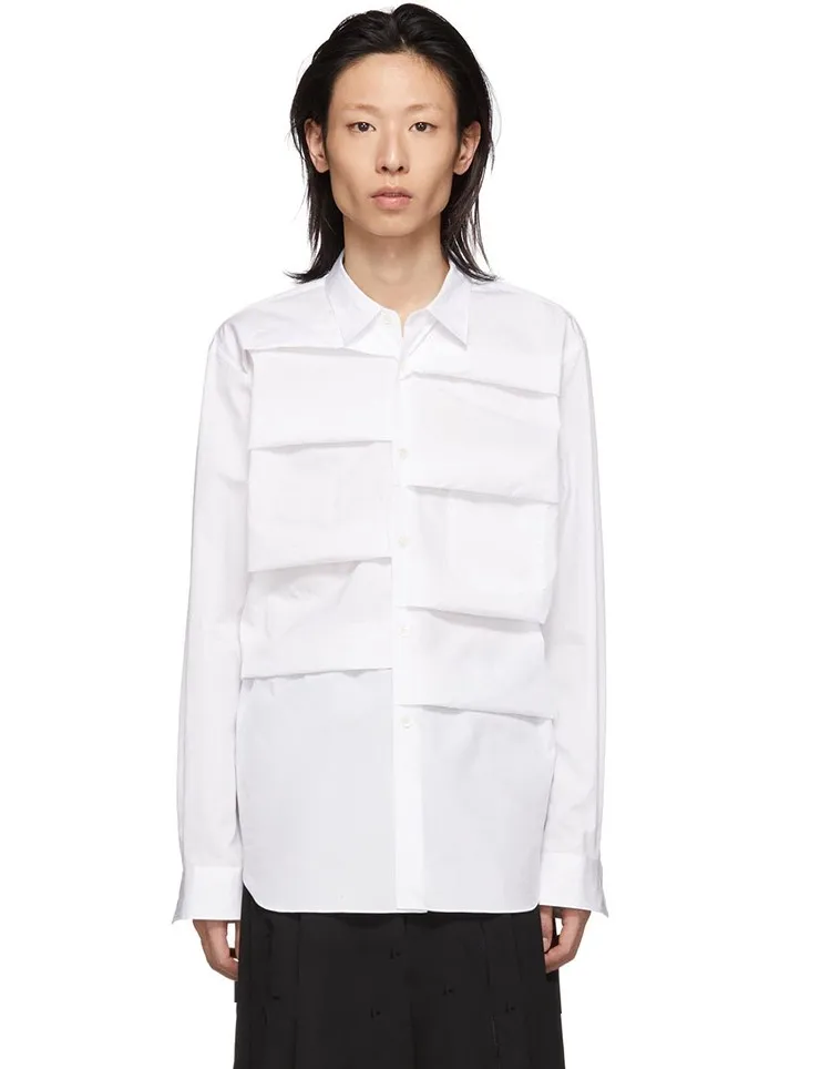 

Мужская одежда мода GD Парикмахерская уличная индивидуальная Оригинальная дизайнерская Складная рубашка костюмы для певцов больших размеров