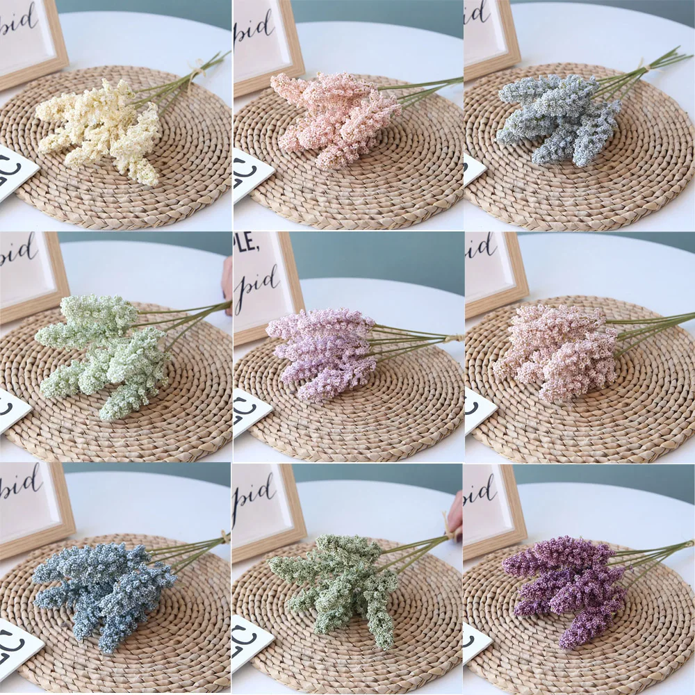 6 шт. искусственные Ванильные мини пены ягоды Спайк цветы букет для дома растение