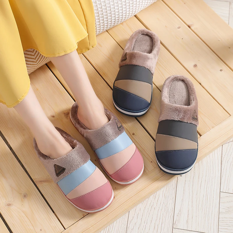 Зимняя обувь для женщин 2021 пушистые хлопковые тапочки меховые сланцы шлепанцы на
