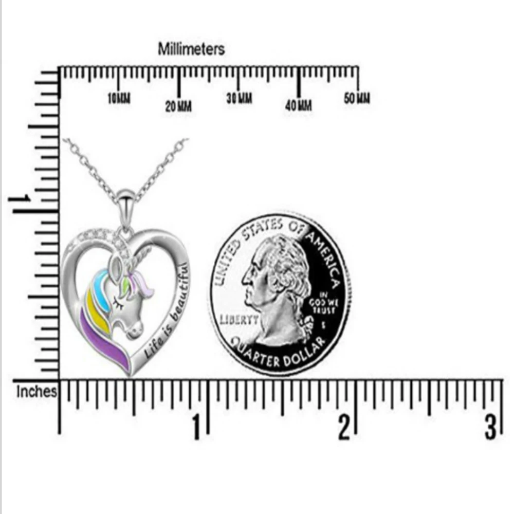 Новый ювелирный цвет ожерелье с единорогами День Святого Валентина подарок для