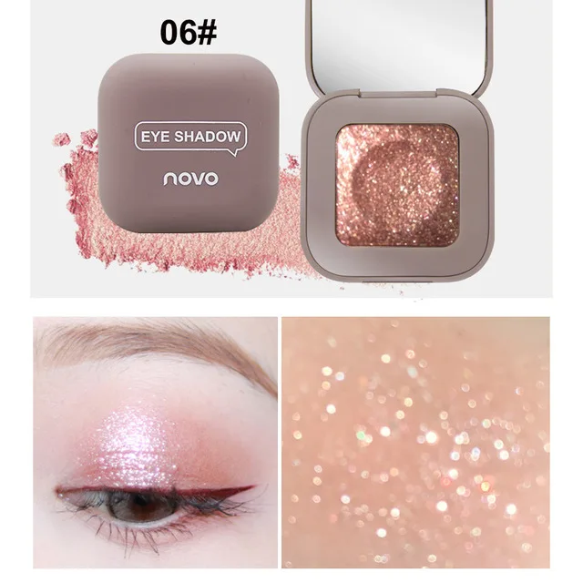 06 Novo Shimmer Блеск Тени для век Палитра поляризационный блеск макияж одиночные тени для век сверкающий пигмент «duochrome» Пудра Косметика - Цвет: 06