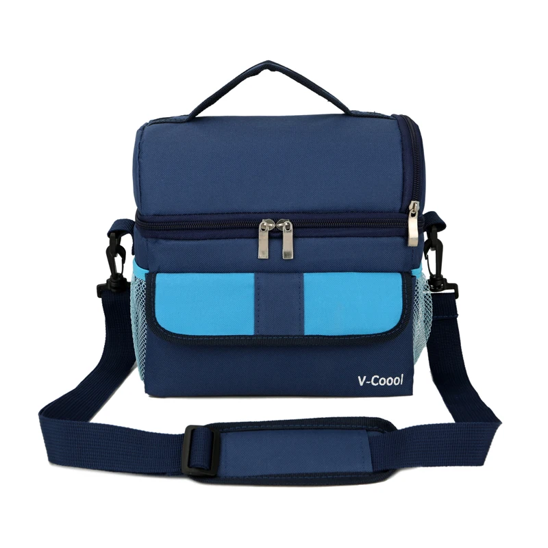 3379Blue Двухслойная Модная Портативная многофункциональная Термосумка для обедов, сумки для пикника, ланча для женщин, кулер, Ланч-бокс для детей, сумка для молока - Цвет: 3379Blue
