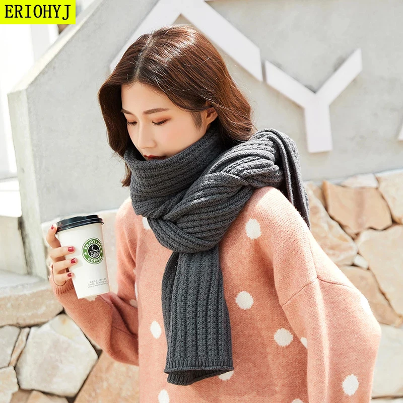 

Thicken warm ladies scarf pure color imitation cashmere fashion black and white scarf women's autumn and winter increase shawl