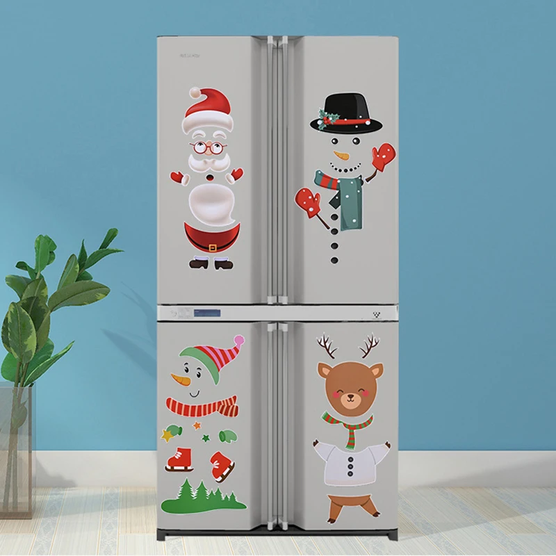 

Christmas stickers Christmas Snowman Elk Fridge Lagnet Santa Claus Cute And Fun Fridge Magnet Multi-purpose M