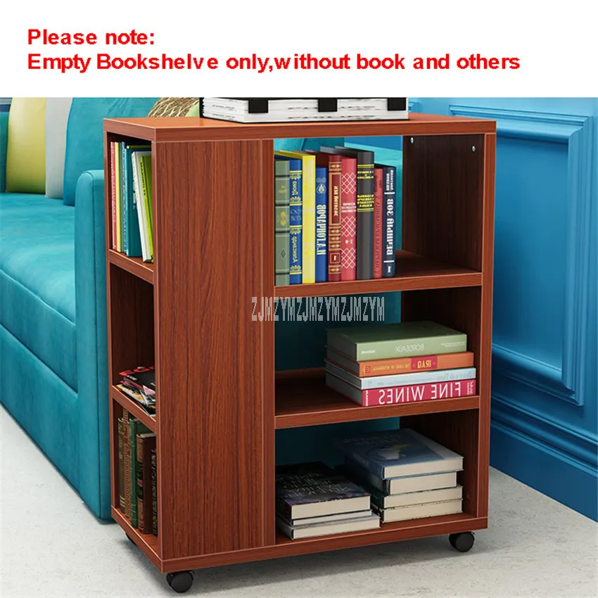 Simple Creative Small Children's Bookshelf With Wheel Easy To Move Bedroom Living Room Corner Kids Book Shelf Storage Cabinet images - 6