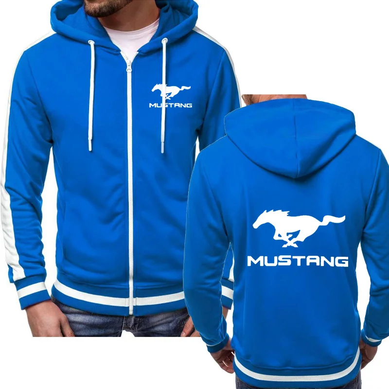 

Jacket Men Mustang Car Logo Sweatshirt Hoody Spring Autumn Fleece Cotton Zipper Hoodies Fashion HipHop Harajuku Male Clothing