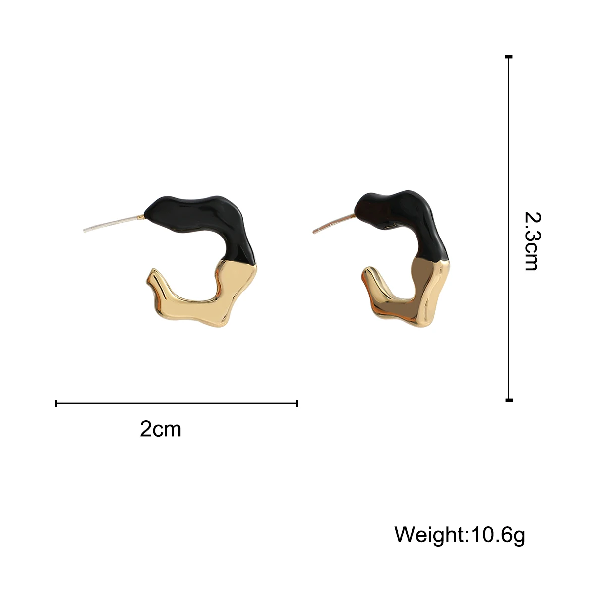 

Flashbuy Simple Irregular Geometric Enamel Hoop Earrings For Women Vintage Black White Metal Earring Fashion Jewelry New