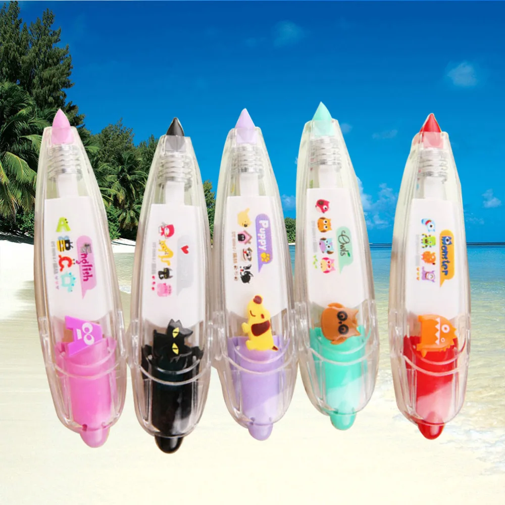

5pcs Push Correction Tape Novelty Stationery for Scrapbooking Greeting Letter Diary School Office Supplies (Random Color Style)