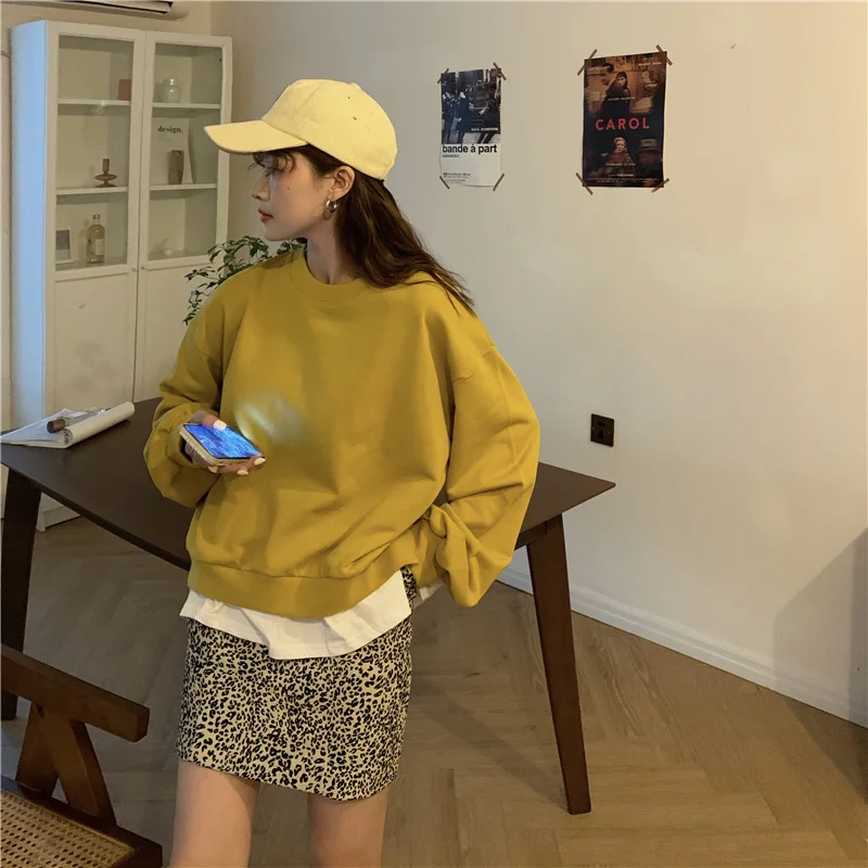

Cost-effective; Early Autumn Korean Style Fake Two Pieces Pullover Jum