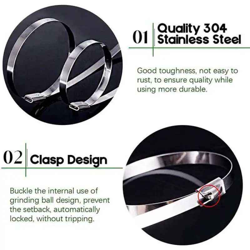 100PCS Multi-Purpose Locking Cable Metal Zip Ties | Обустройство дома