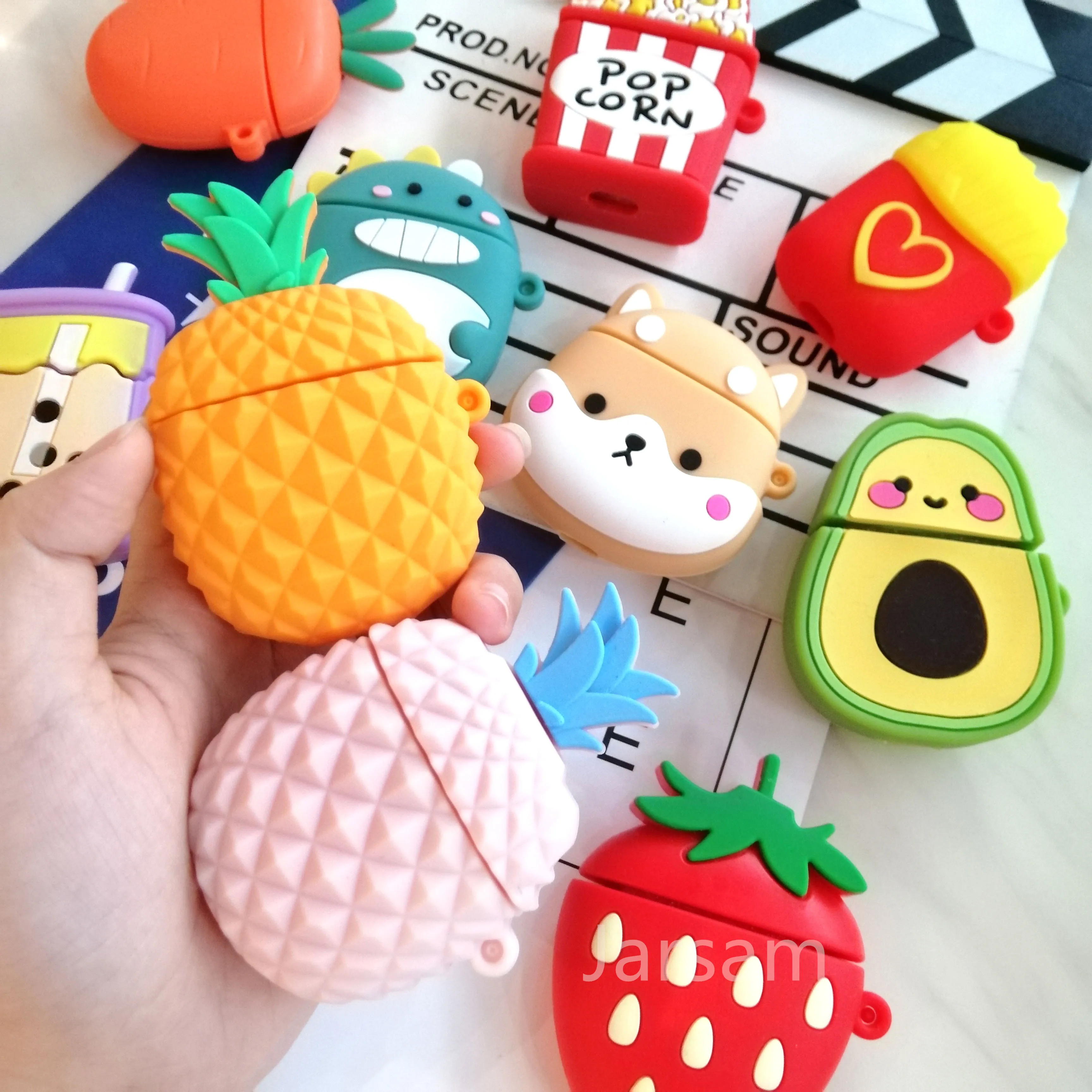 

Cute Summer Fruit Silicone Earphone Cases For Airpods 1 2 case Headset Box fundas For Air Pods Cover