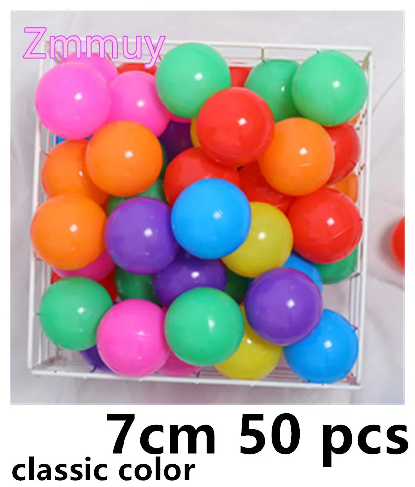 7cm classic 50 pcs 50 шт., 7 см, рождественский подарок, красочный шар, мягкий пластик, Океанский шар, забавный, для маленьких детей, для девочек и мальчиков, плавающая игрушка, бассейн, океан, волнистый шар - Цвет: 7cm classic 50 pcs