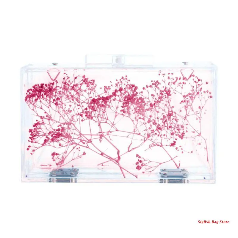 

Clear Purse Acrylic Box Evening Clutch Bag Crossbody Shoulder Handbag for Women