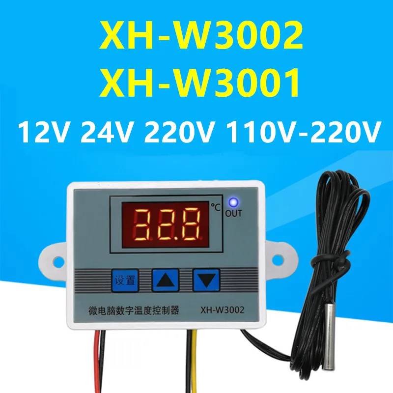

AC 10A 12V 24V 220V 110V-220V Led Digital Thermoregulator Thermostat Temperature Controller Control Switch Meter XH-W3002/W3001