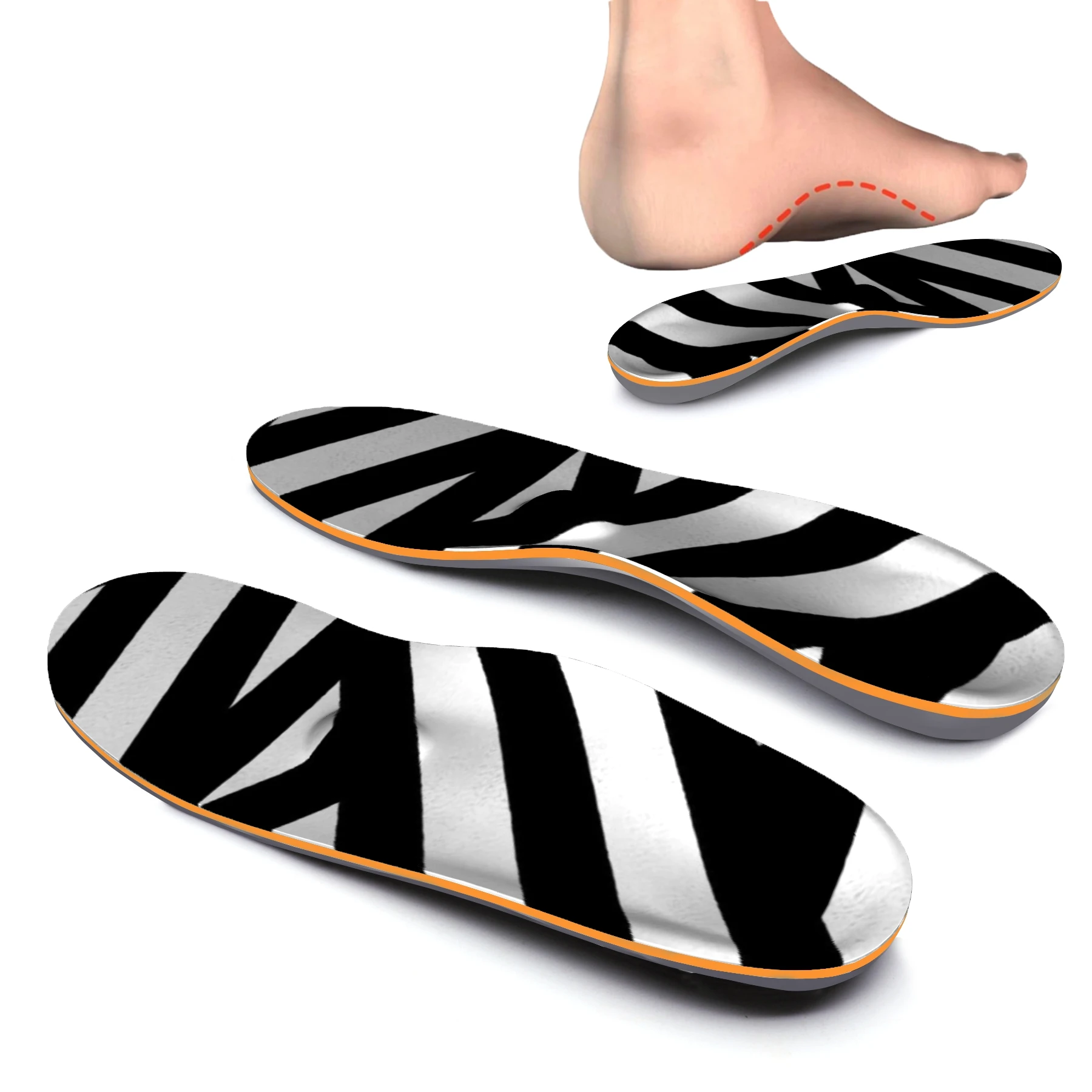 

Simple Stripe Design Running Shock Absorption EVA Orthopedic Arch Support Insole Flat Feet Orthotic Inserts Memory Foam