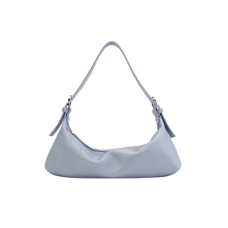 

PU Soft Leather Armpit Bag Baguette Bag Shoulder Messenger Bag Fashion Female Bag Portable Small Bag