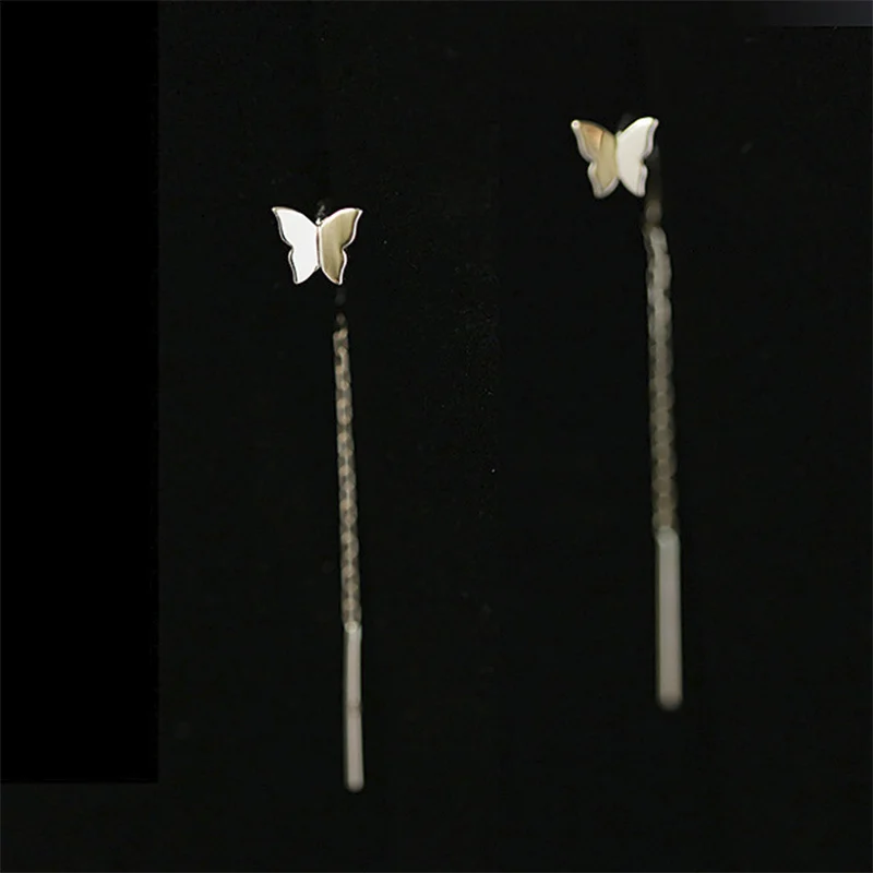 

Long Tassel Butterfly Drop Earrings Silver Color Fashion Hanging Women Earrings Summer Jewelry Girls Party Gift