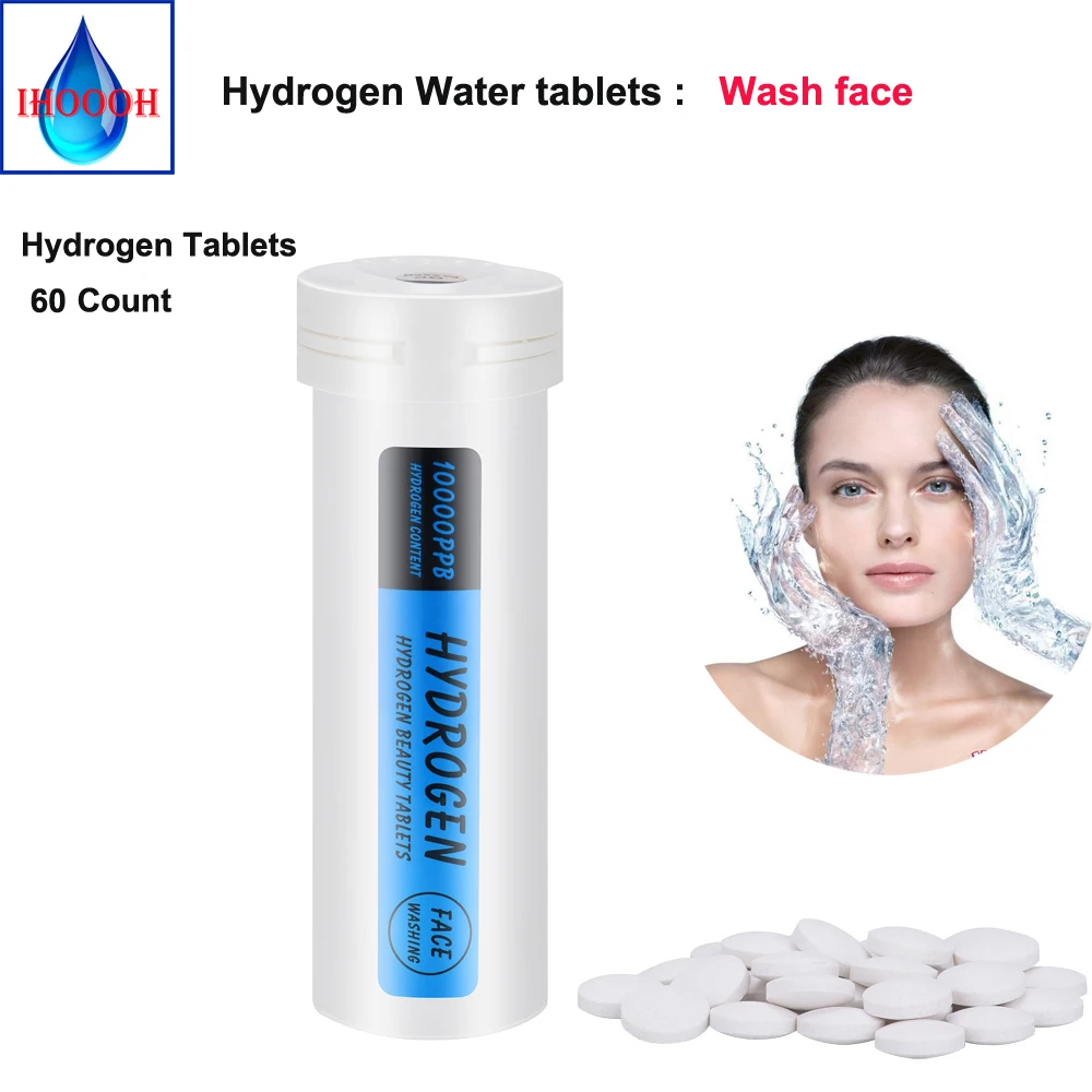 

Nano Hydrogen water tablets 60 Tablets Weakly acidic H2 1000PPB Active H2 Molecular Hydrogen Skin hydration IHOOOH