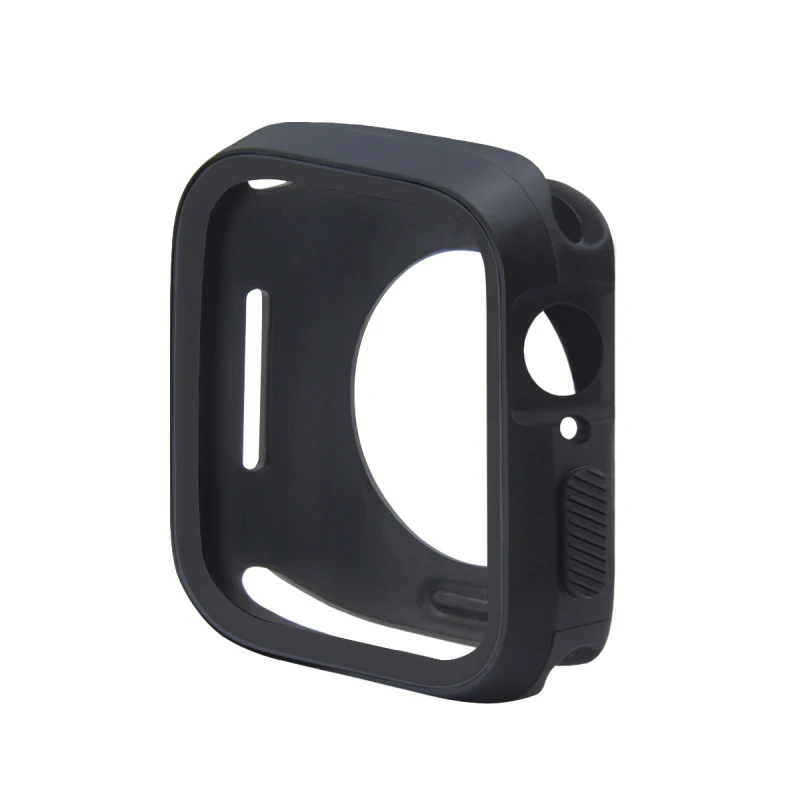 Black Двухцветный Мягкий силиконовый чехол для Apple Watch Series 4, 3, 2, 1, полностью защитный резиновый чехол для iWatch 5, 40 мм, 44 мм, 38 мм, 42 мм - Цвет: Black