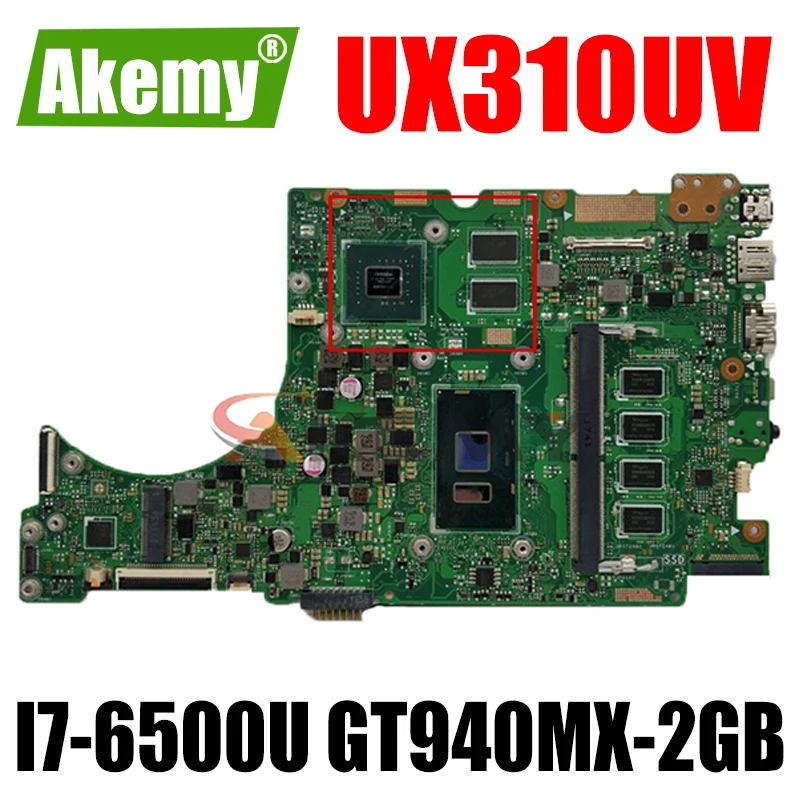 

Akemy UX310UV Laptop motherboard for ASUS ZenBook UX410UQ (14 inch) UX410U UX310U mainboard 8GB-RAM I7-6500U GT940MX-2GB