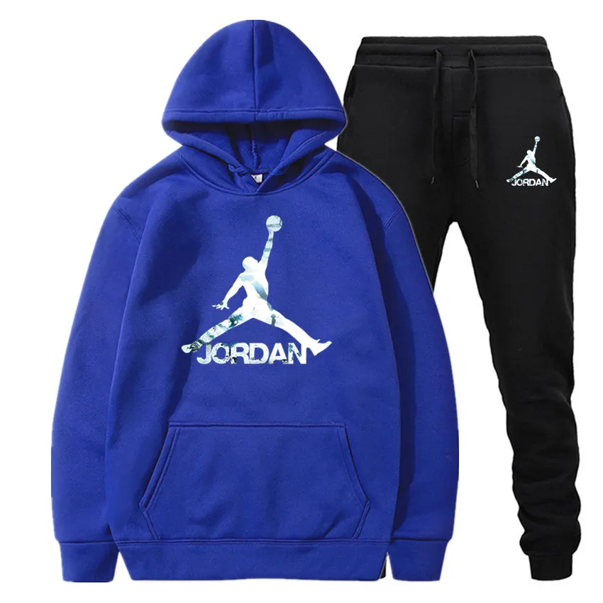 Новая мужская толстовка с капюшоном Теплый спортивный костюм Jordan 23 спортивная мужская толстовка с капюшоном - Цвет: Blue black039-040
