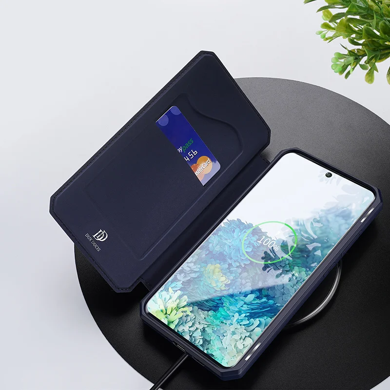 Чехол для Samsung Galaxy S20 + чехол DUX DUCIS ударопрочный Магнитный флип из искусственной