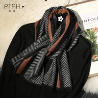 ptah 18030cm mens silk scarf brand designer scarf men fashion 100 mulberry silk scarf geometric striped scarves shawl wraps