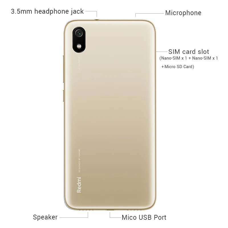 Мобильный телефон Xiaomi Redmi 7A 7 A с глобальной прошивкой, 2 Гб ОЗУ, 32 Гб ПЗУ, смартфон Snapdargon 439, четыре ядра, 13 МП, экран 5,45 дюйма, 4000 мАч