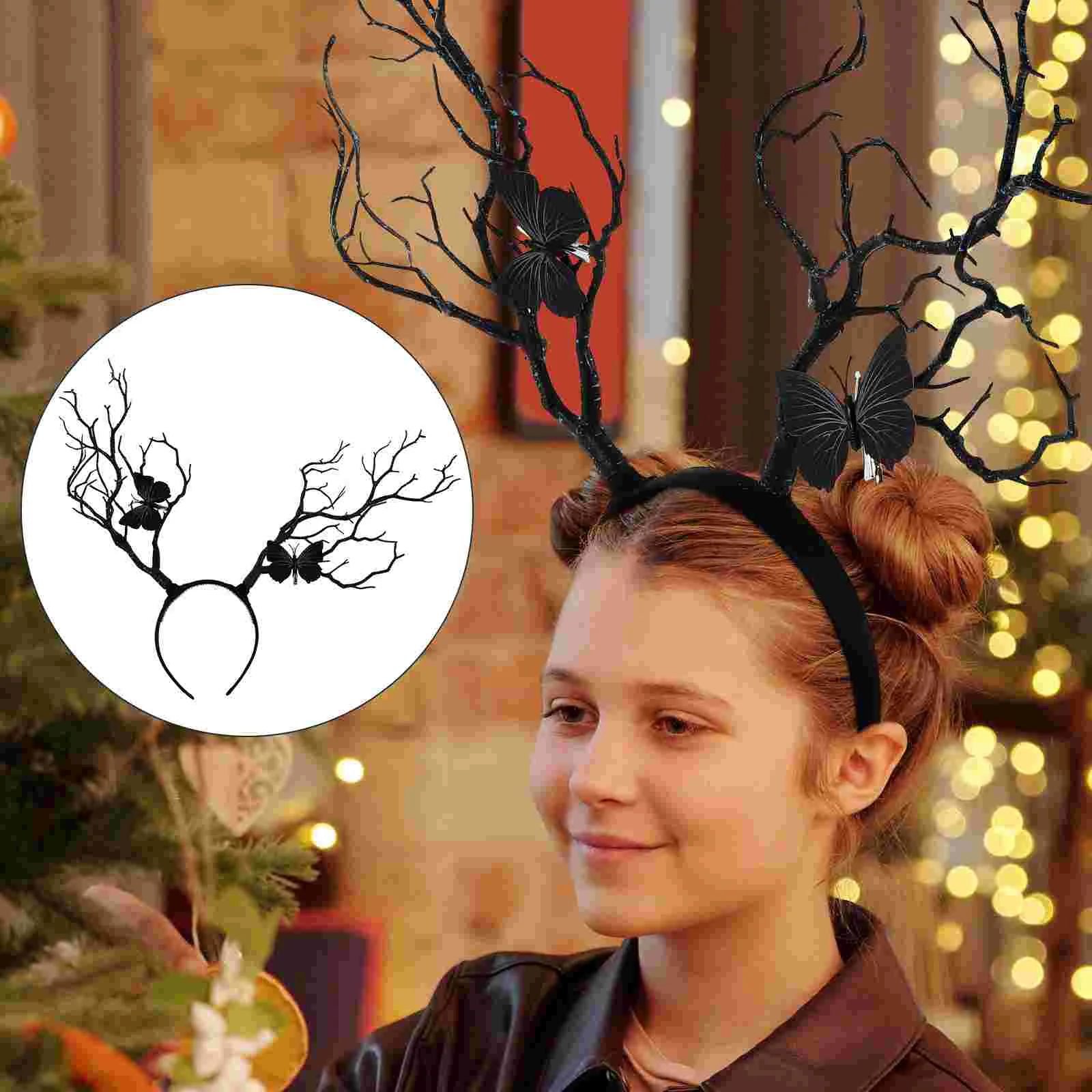 

1PC Branch Antler Headband Delicate Forest Animal Hair Band Reindeer Hairband