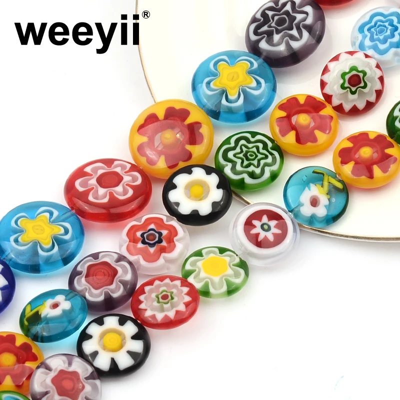 

New 16/20mm Mix colors Colorful Round Flat Millefiori Lampwork Glass Beads For Jewelry Making Bracelet DIY Jewelry Findings