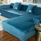 Плюшевый чехол для дивана, бархатный эластичный кожаный угловой секционный чехол для гостиной, Набор чехлов для дивана, чехол для кресла, L-образные чехлы на сиденья