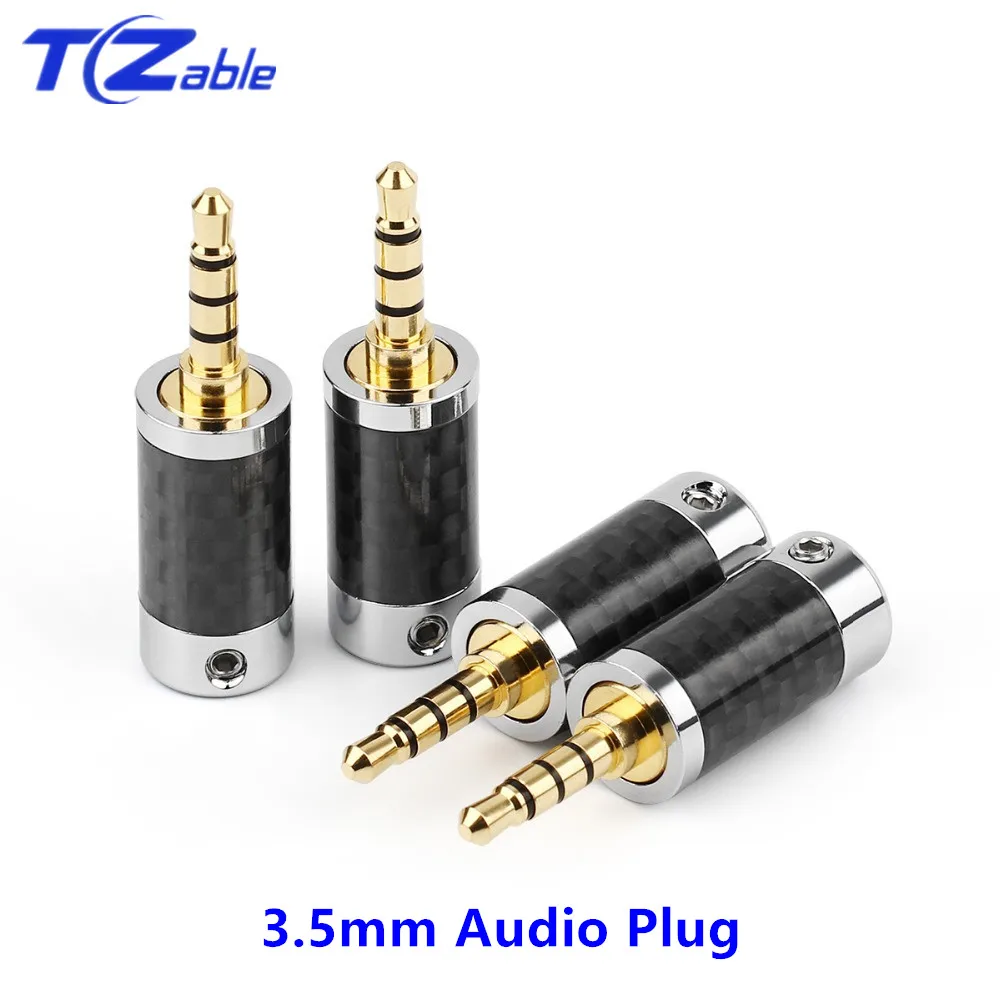 3.5mm Plug Black 2 шт. разъем для наушников 2,5 мм 3,5 мм Hifi Разъем для наушников 3,5 4 полюса Мужской Аудио разъем волоконный адаптер для наушников Разъем для баланса - Цвет: 3.5mm Plug Black