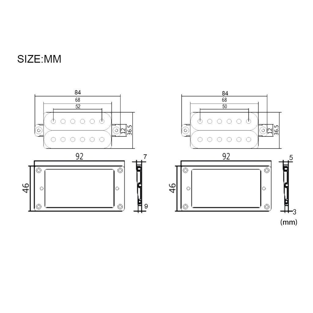 Звукосниматель гитары с окантовкой Зебра двойная катушка звукосниматели для